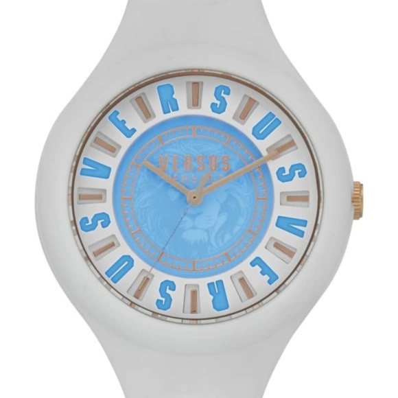 NWT Versace Versus White & Gold silicone watch